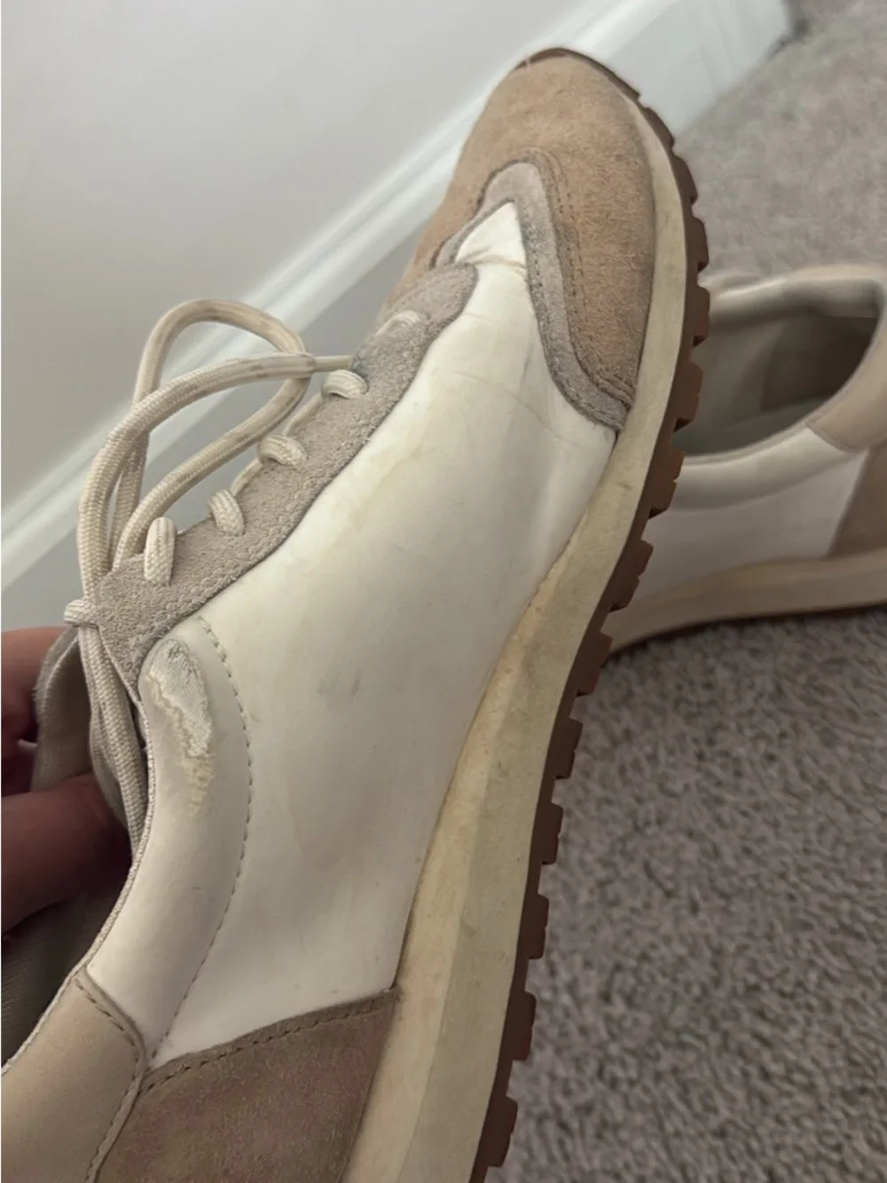 Tory Burch Neutral Suede Leather Sneakers Women’s Size 9